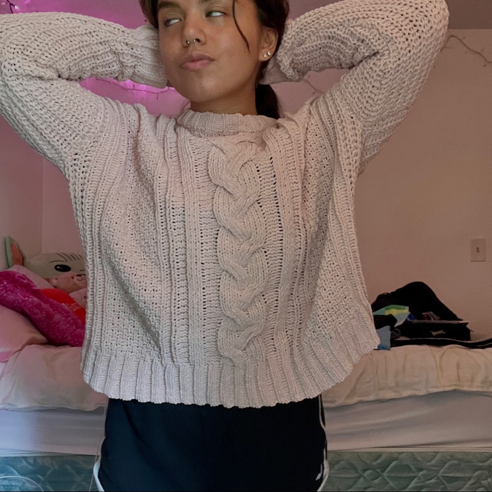 baby pink sweater